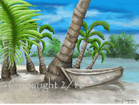 Boat On The Beach - Island Art by Yotigo